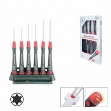 Wiha PicoFinish Torx® MagicSpring® Screwdriver Set - Handle with Rotating Cap and Rapid-Turning Zone - Retaining Spring Holds Torx® Screw in Place - 6 pcs - 27747